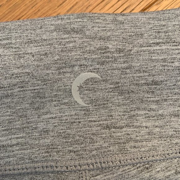 Zyia Grey Neon Yellow Racing Stripe High Rise Luxe Leggings Size 2 - Picture 8 of 13